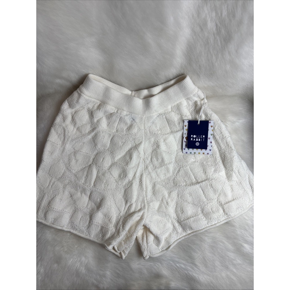Roller Rabbit x Target NWT Women XXS Cream Textured Knit Shorts High Waisted NEW